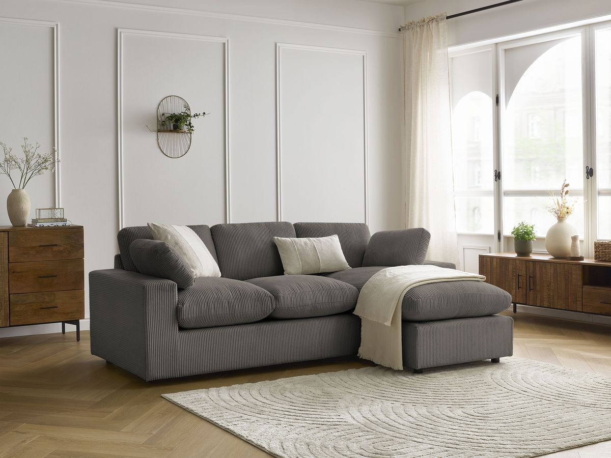 BELAIR compacte omkeerbare corduroy hoekbank