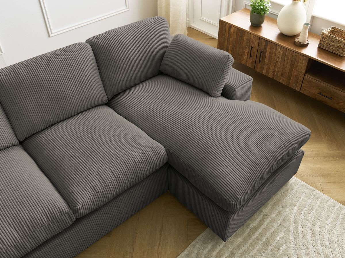 BELAIR compacte omkeerbare corduroy hoekbank