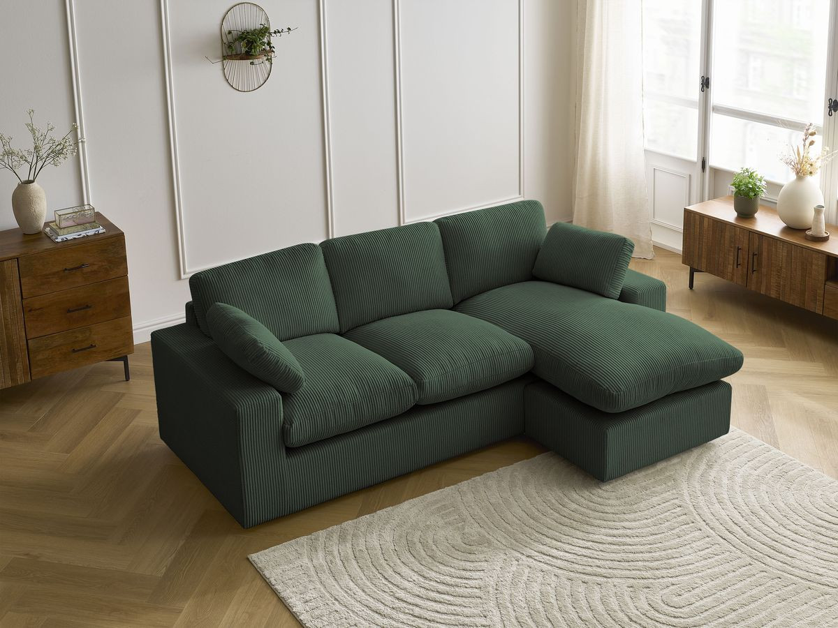 BELAIR compacte omkeerbare corduroy hoekbank