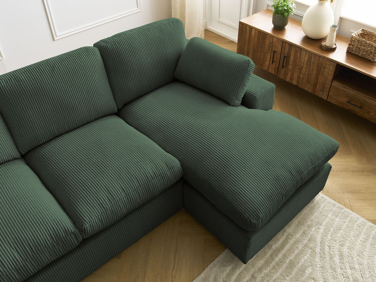 BELAIR compacte omkeerbare corduroy hoekbank