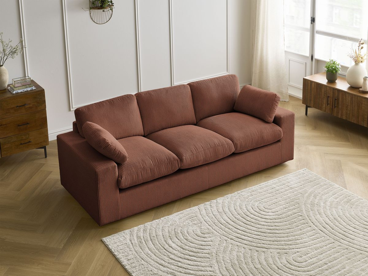 BELAIR compacte vaste rechte bank in corduroy