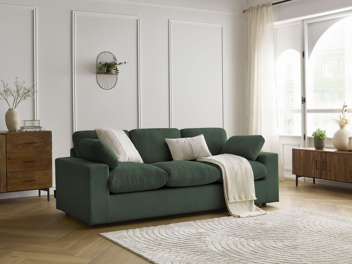BELAIR compacte vaste rechte bank in corduroy