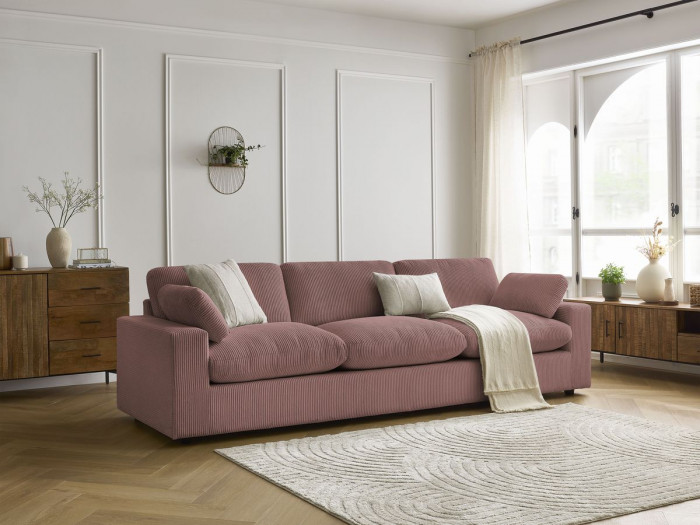 Canapé droit fixe 4 places BELAIR velours côtelé