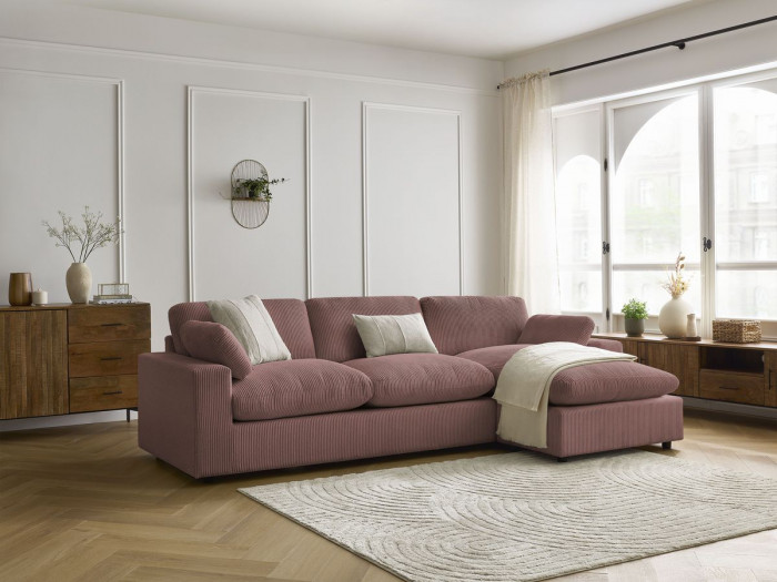 Canapé d'angle réversible BELAIR velours côtelé