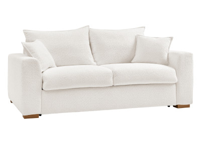 Canapé droit convertible ouverture express AUGUSTIN tissu bouclette