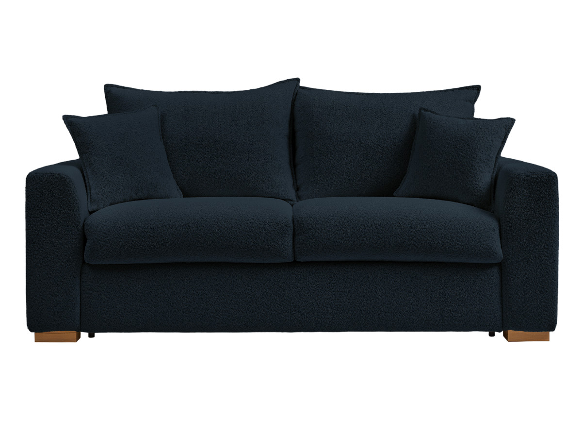 Canapé d'angle fixe EVEREST tissu chiné - Orange - Angle droit - 10 coussins