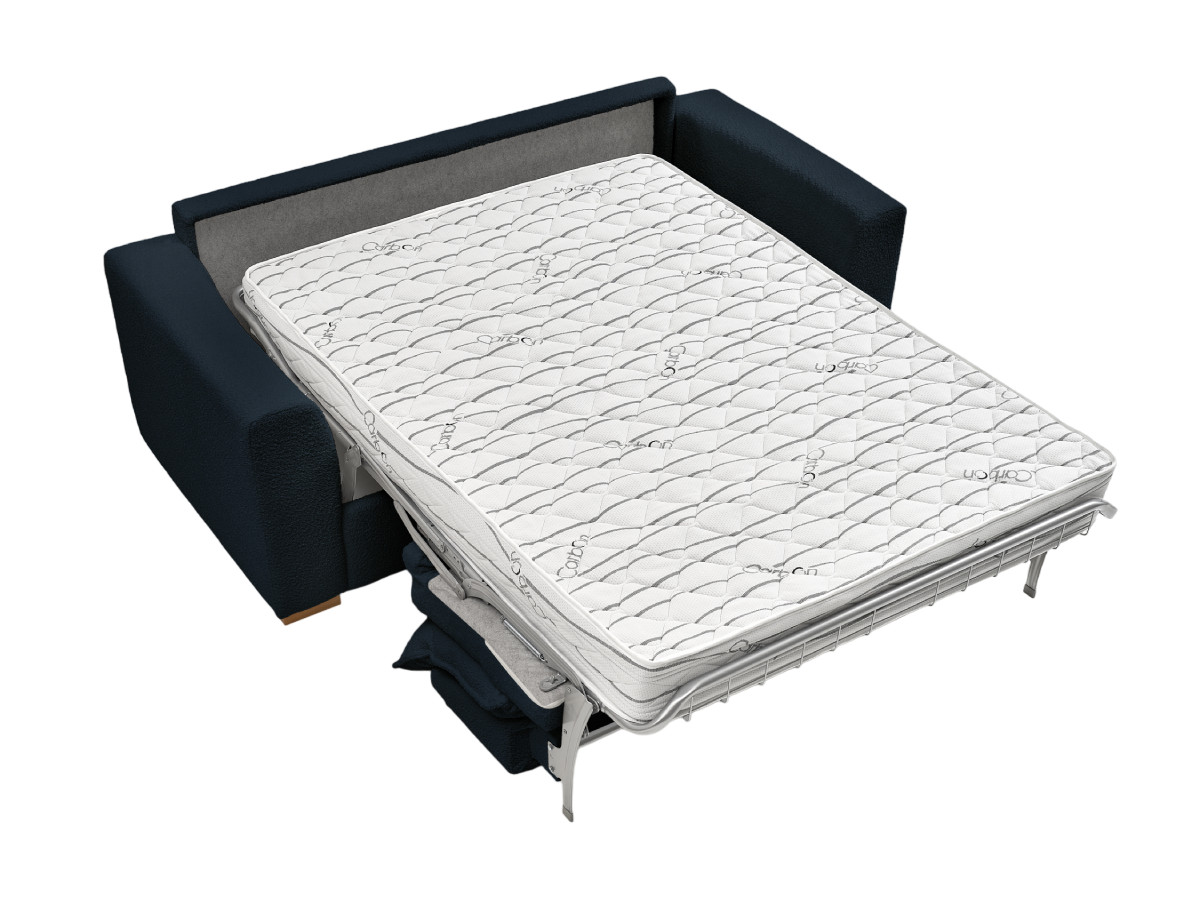 Canapé d'angle fixe EVEREST tissu chiné - Orange - Angle droit - 10 coussins