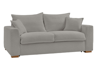 Canapé droit convertible ouverture express AUGUSTIN tissu bouclette