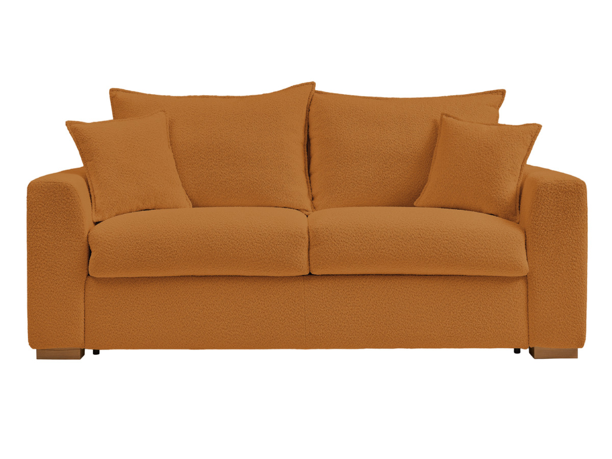 Canapé droit convertible ouverture express AUGUSTIN tissu bouclette