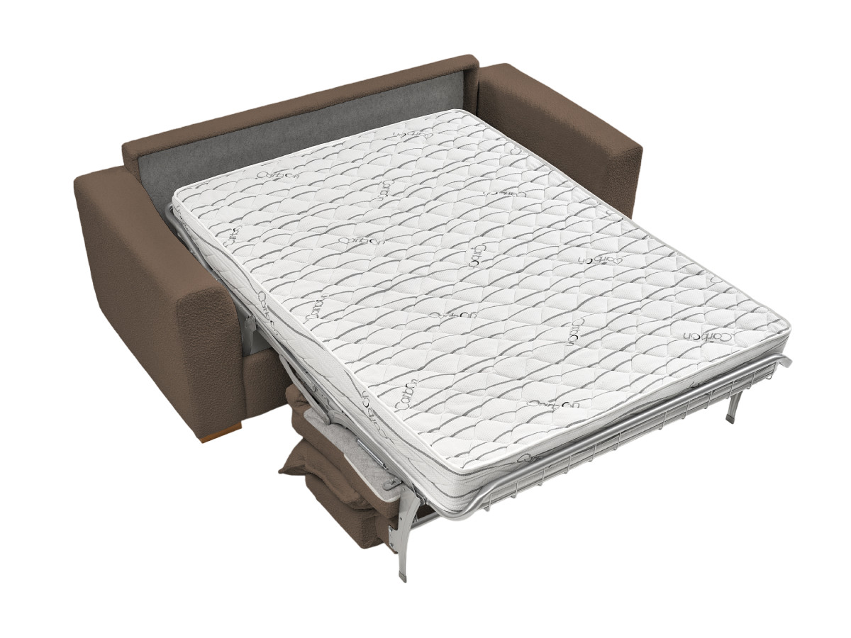 Canapé droit convertible ouverture express AUGUSTIN tissu bouclette