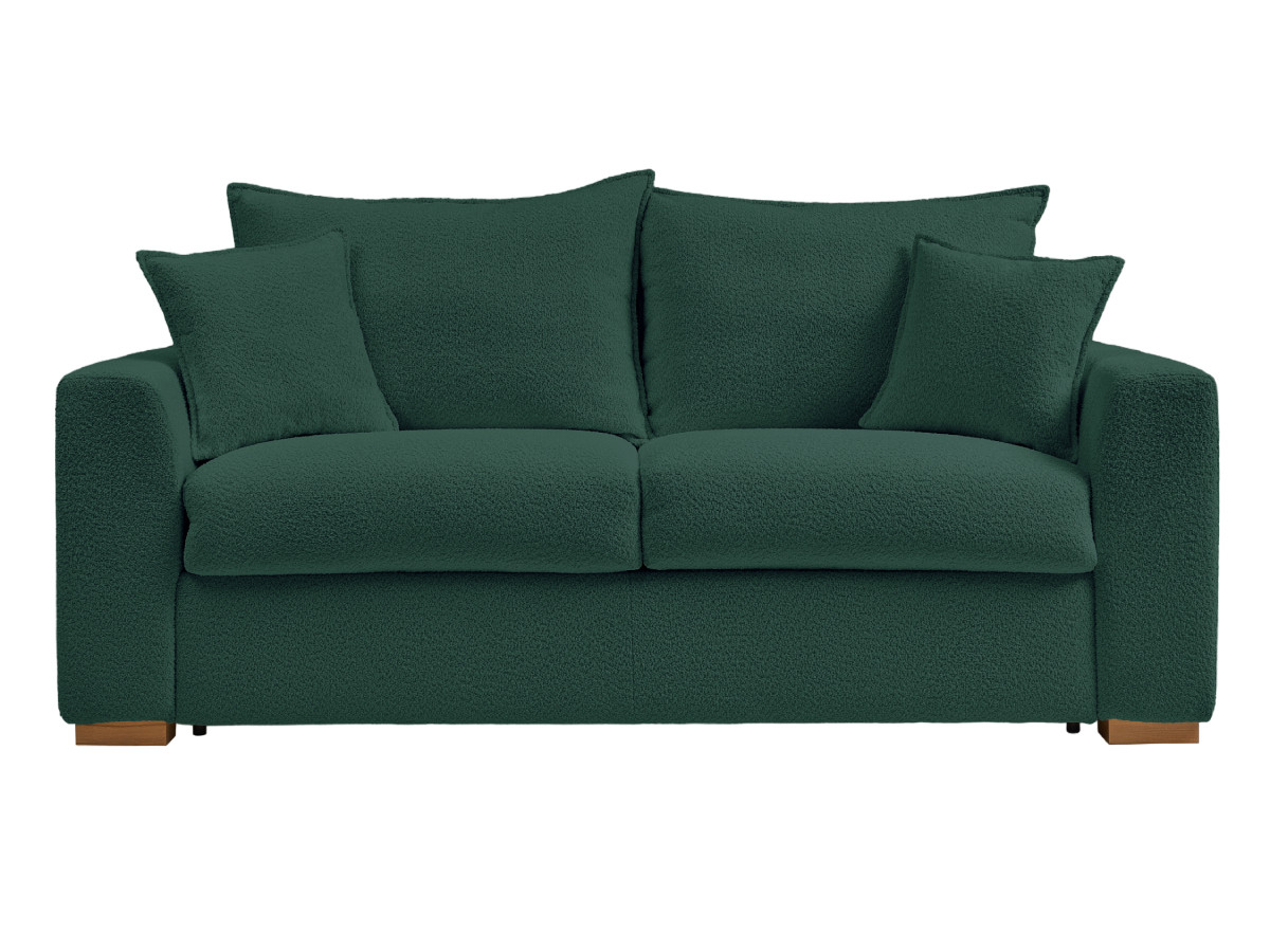 Canapé droit convertible ouverture express AUGUSTIN tissu bouclette