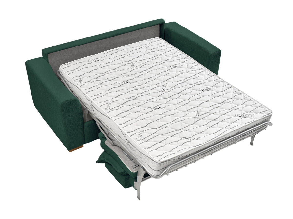 Canapé droit convertible ouverture express AUGUSTIN tissu bouclette