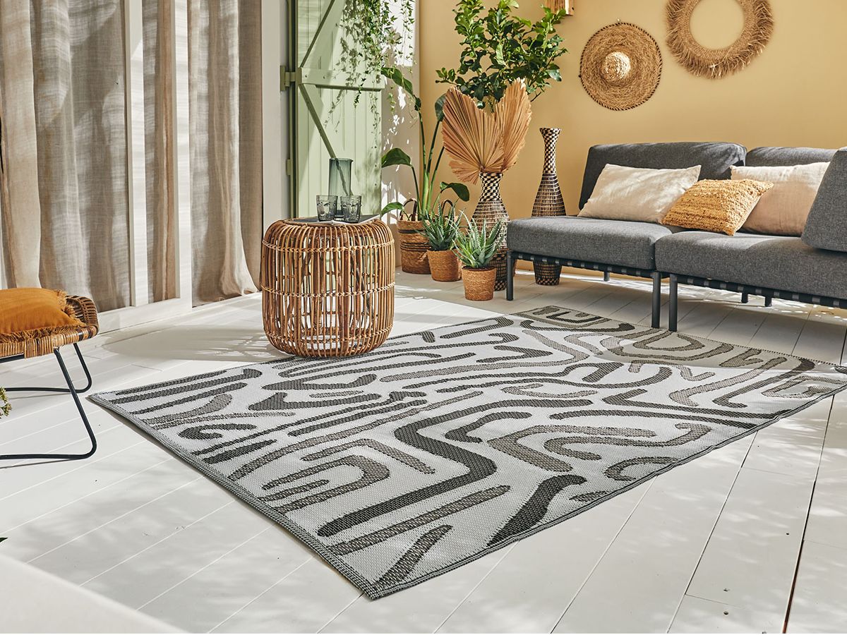 Tapis poils ras TIVA motif abstrait