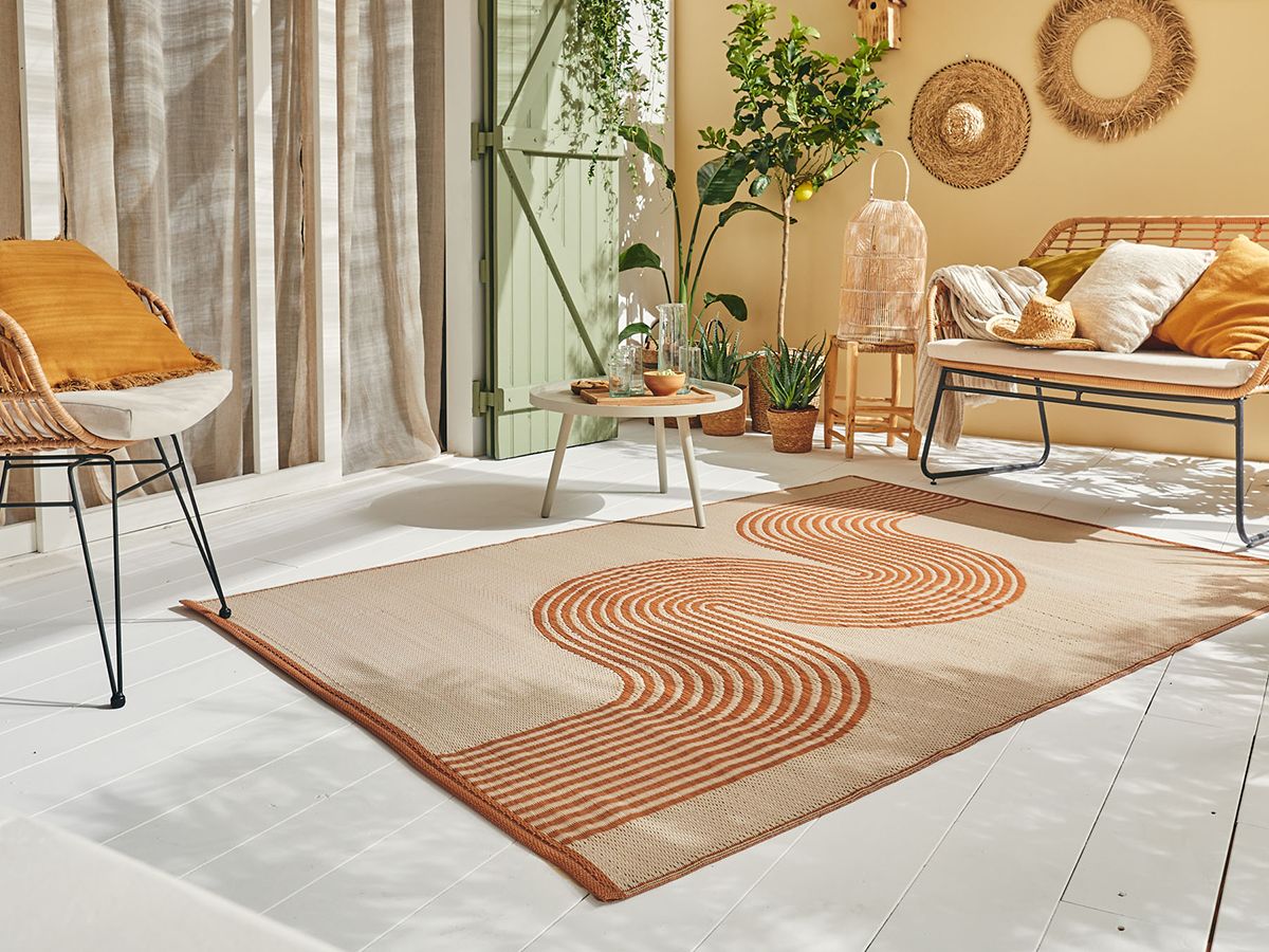 SILOE buitenkleed met abstract patroon