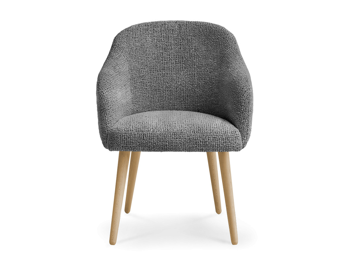 SOPHIE stoel in gevlekte stof en Scandinavische houten poten