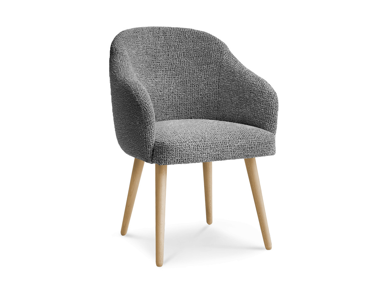 SOPHIE stoel in gevlekte stof en Scandinavische houten poten