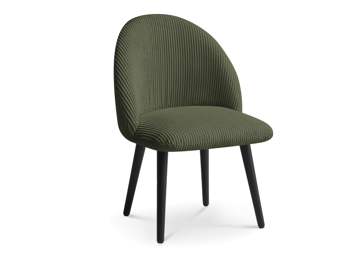 LALIE stoel in corduroy stof en zwarte Scandinavische poten