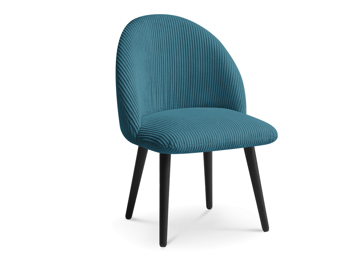 LALIE stoel in corduroy stof en zwarte Scandinavische poten