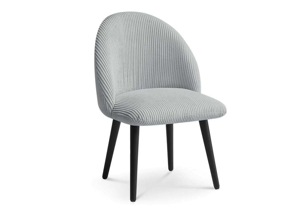 LALIE stoel in corduroy stof en zwarte Scandinavische poten