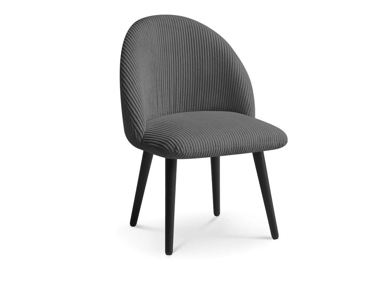 LALIE stoel in corduroy stof en zwarte Scandinavische poten