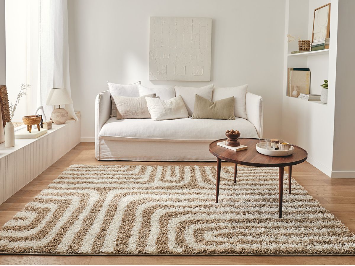 KAREN shaggy vloerkleed met abstract patroon