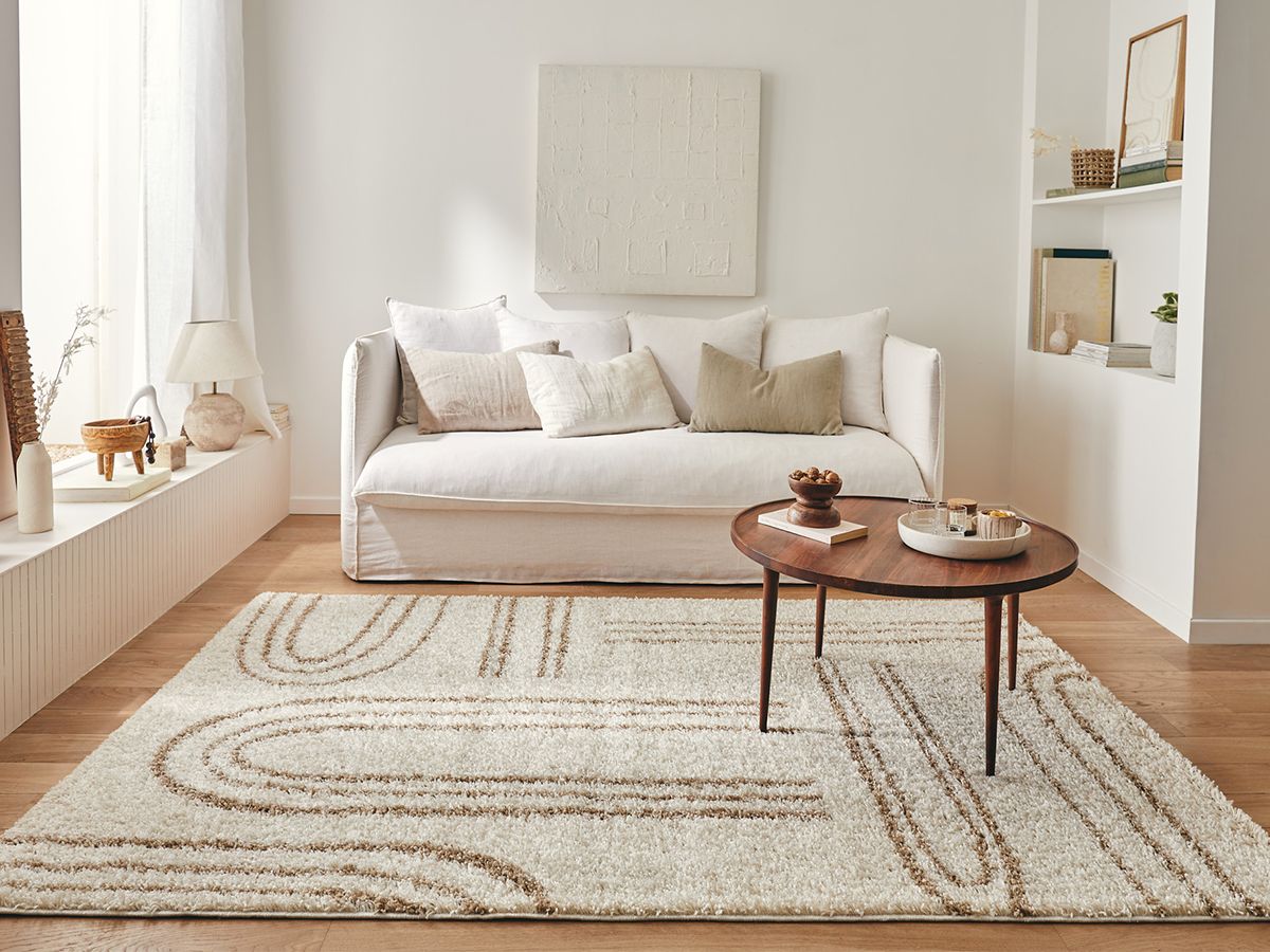 Tapis shaggy YONA motif abstrait