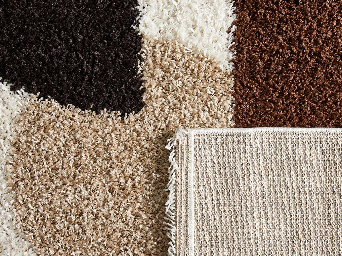 Tapis shaggy MEYLINE motif abstrait