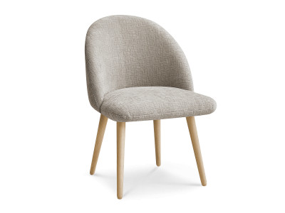 Chaise LALIE tissu texturé et pieds scandinaves bois
