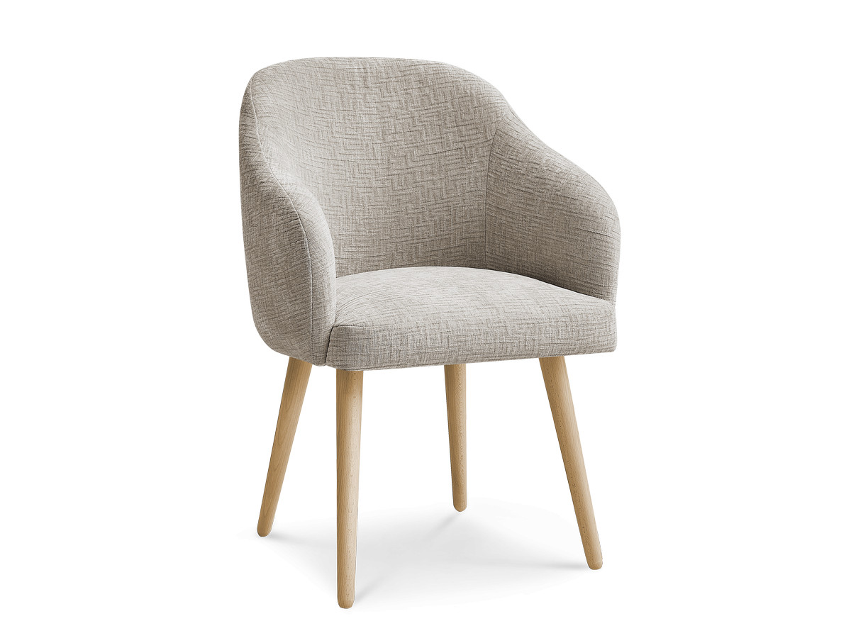 Chaise SOPHIE tissu texturé et pieds scandinaves bois