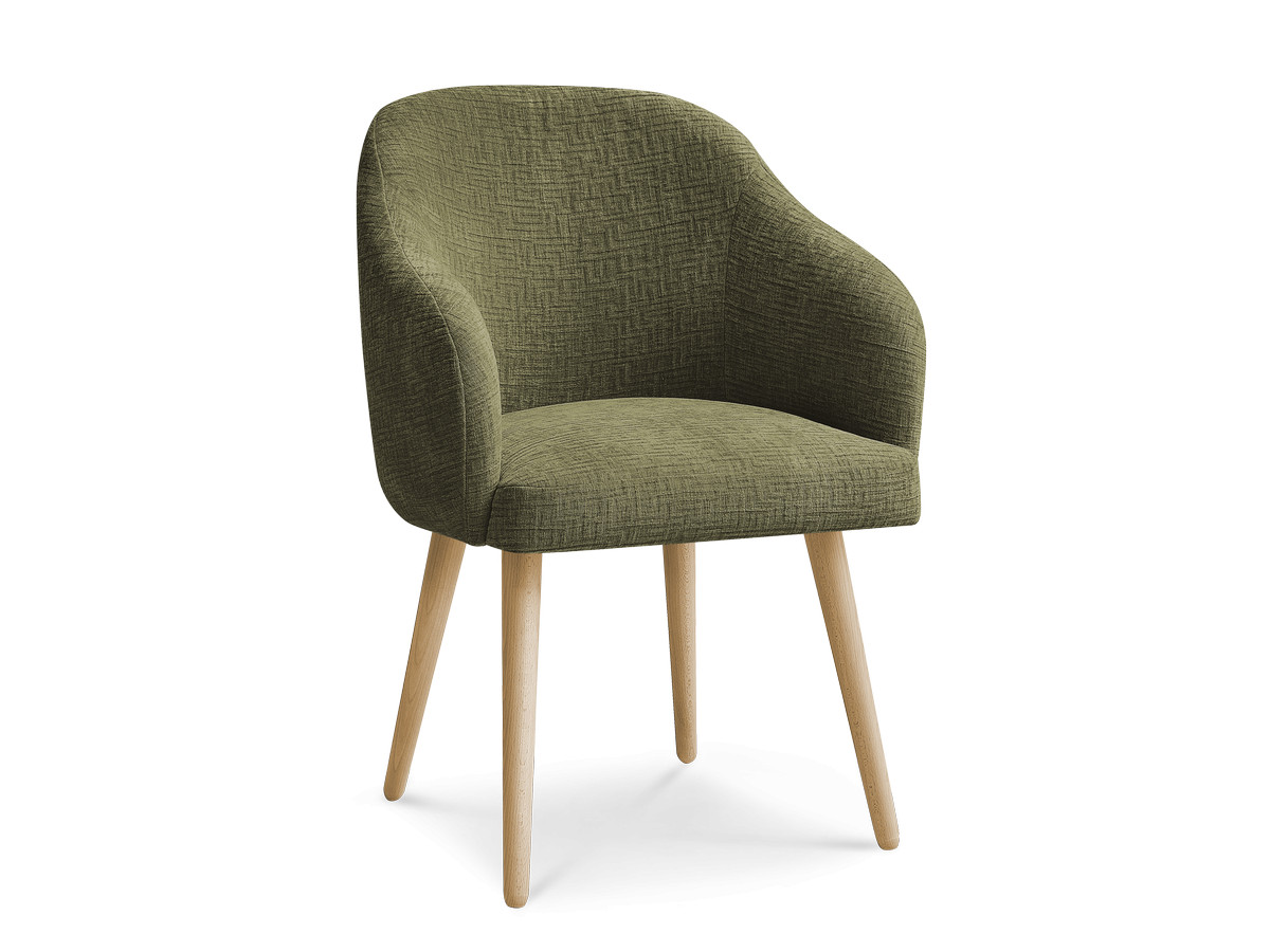 Chaise SOPHIE tissu texturé et pieds scandinaves bois