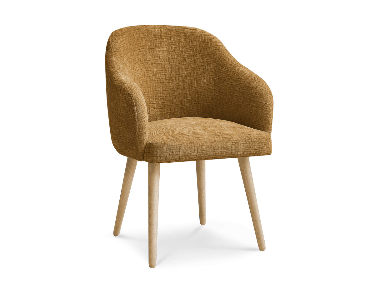 Chaise SOPHIE tissu texturé et pieds scandinaves bois