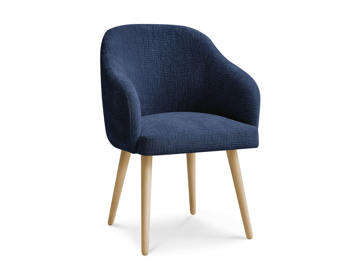 Chaise SOPHIE tissu texturé et pieds scandinaves bois
