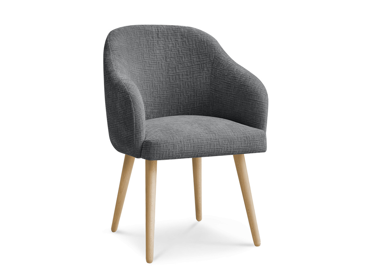 Chaise SOPHIE tissu texturé et pieds scandinaves bois