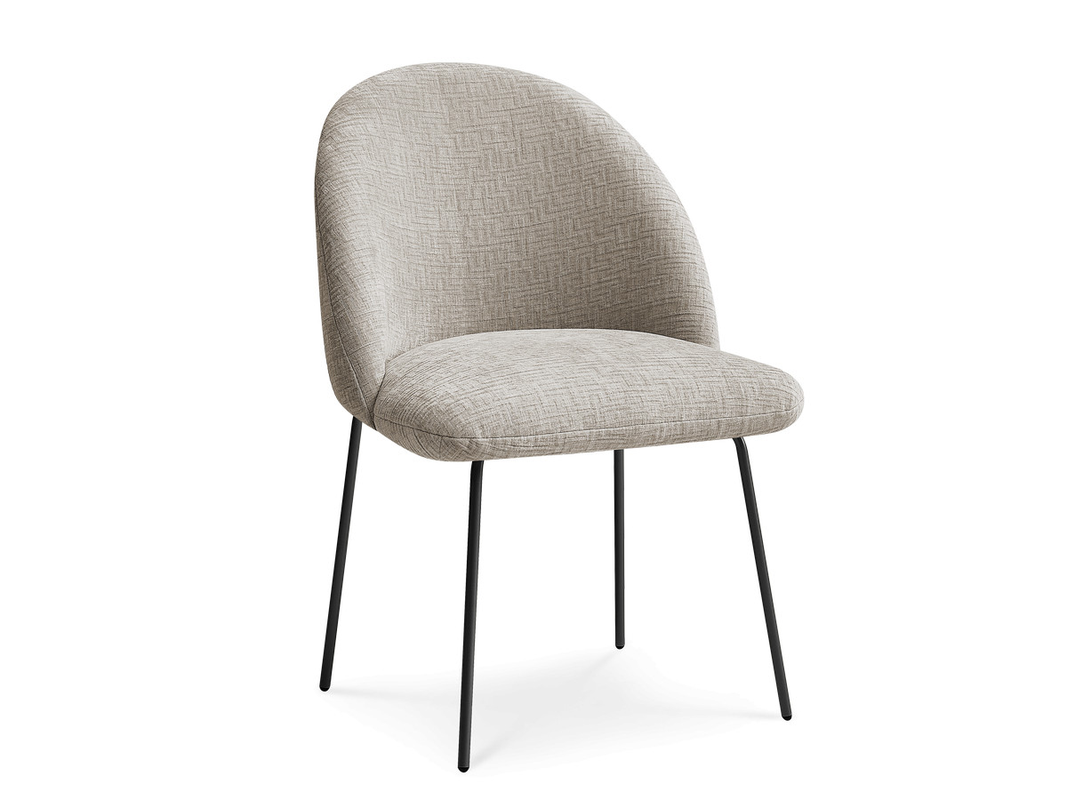 Chaise LALIE tissu texturé et pieds métal noir