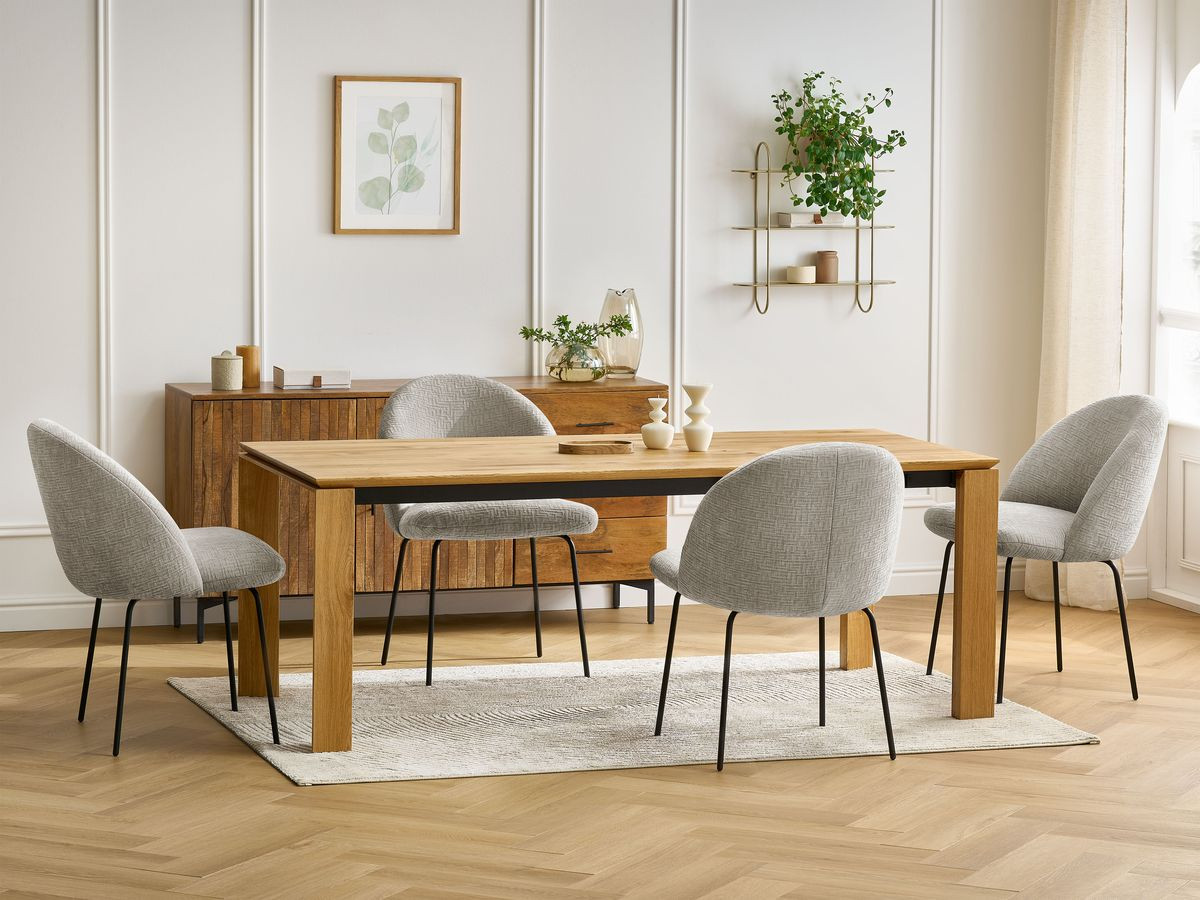 Chaise LALIE texturé et pieds métal noir beige — vue 5