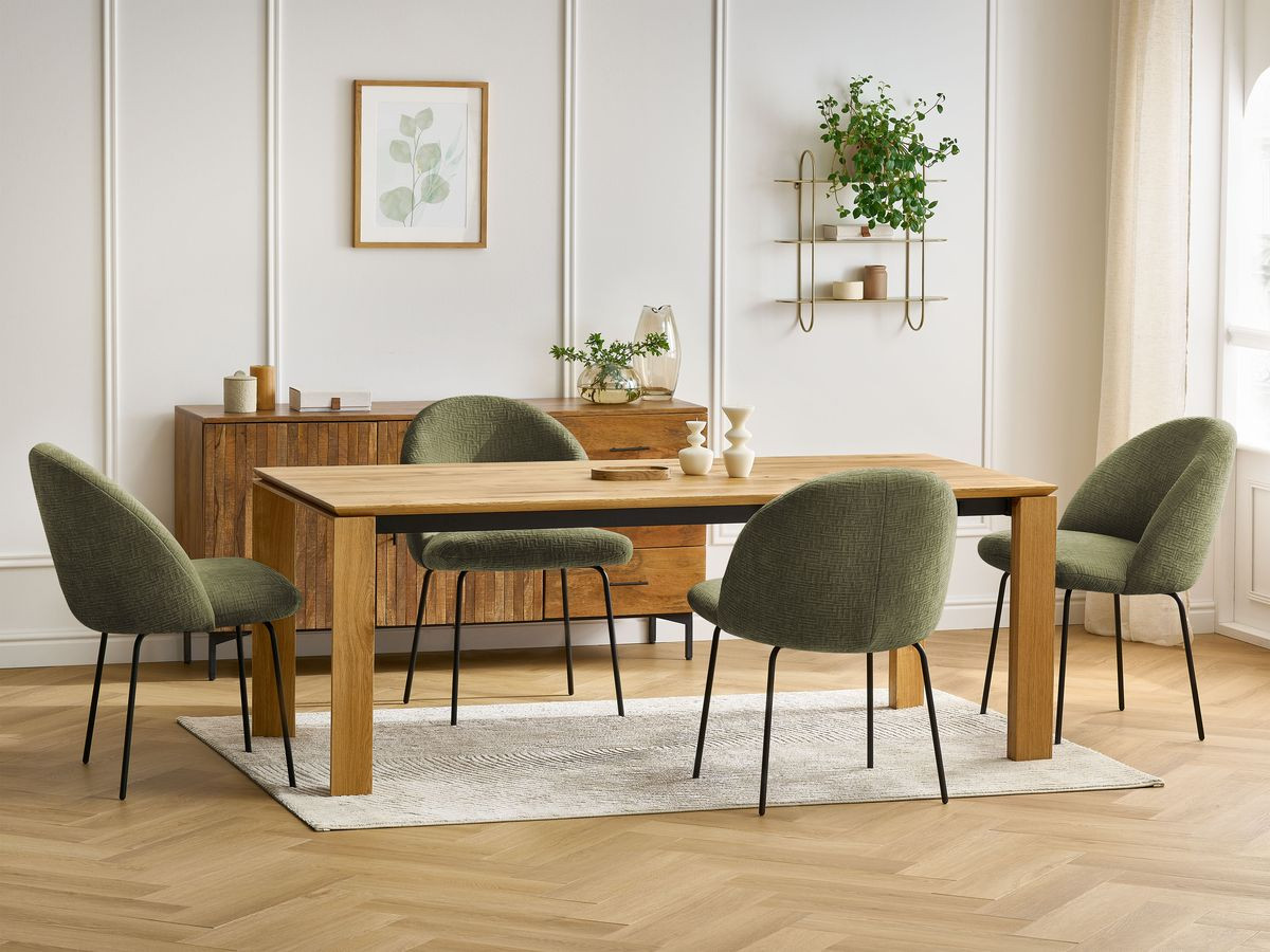 Chaise LALIE texturé et pieds métal noir vert — vue 5