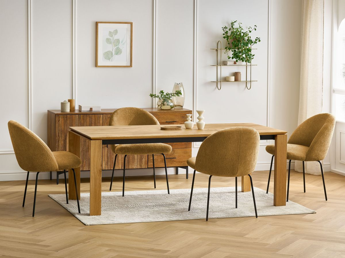 Chaise LALIE texturé et pieds métal noir jaune — vue 5