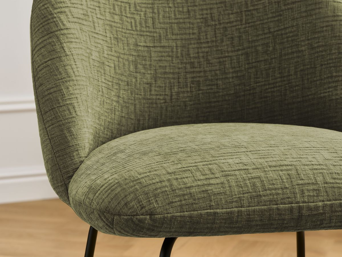 Chaise LALIE tissu texturé et pieds métal noir