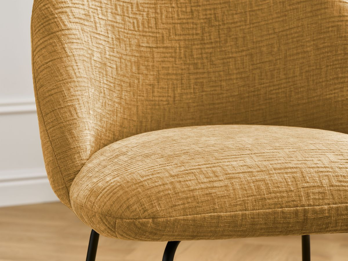 Chaise LALIE tissu texturé et pieds métal noir