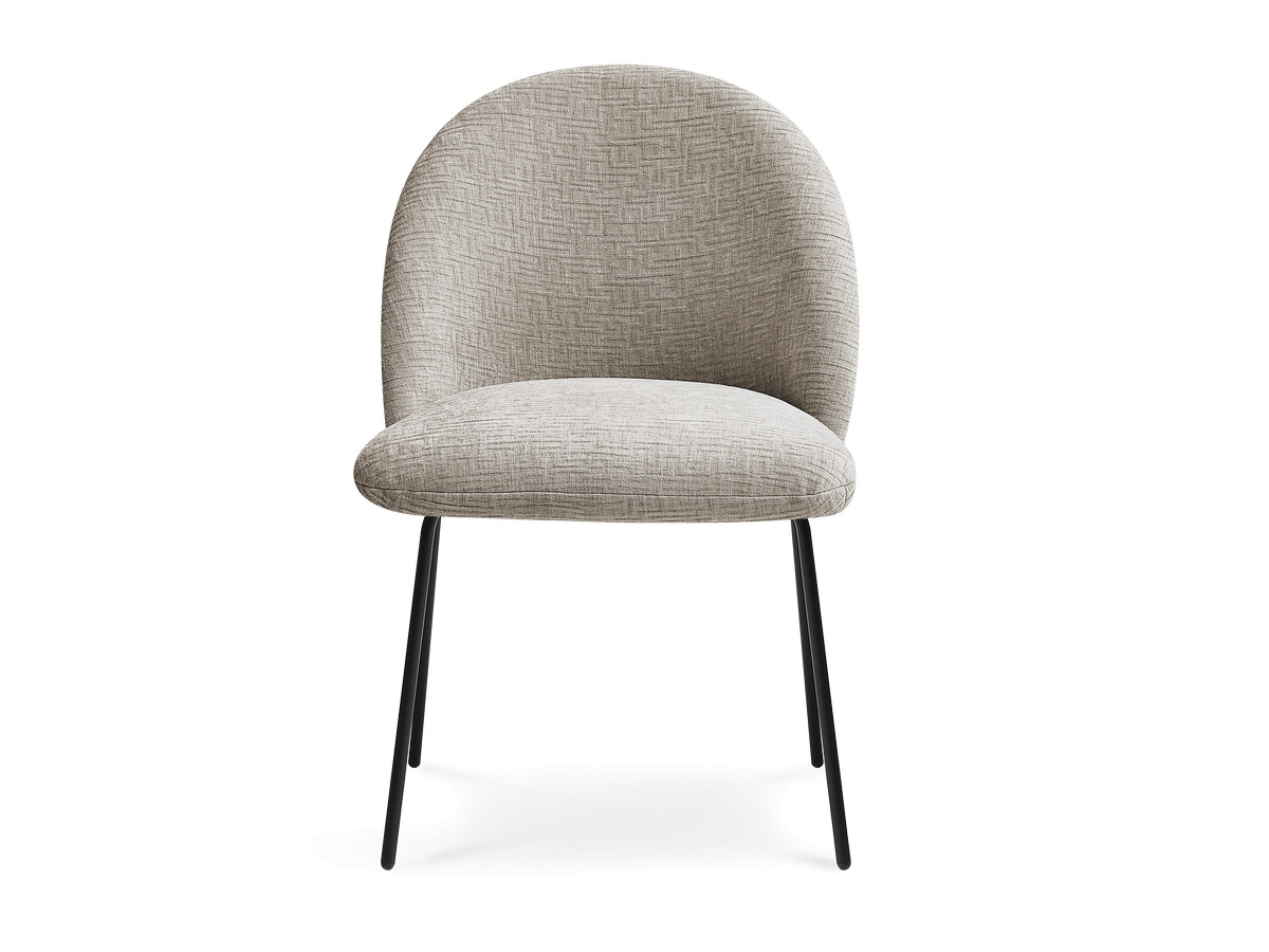 Chaise LALIE tissu texturé et pieds métal noir