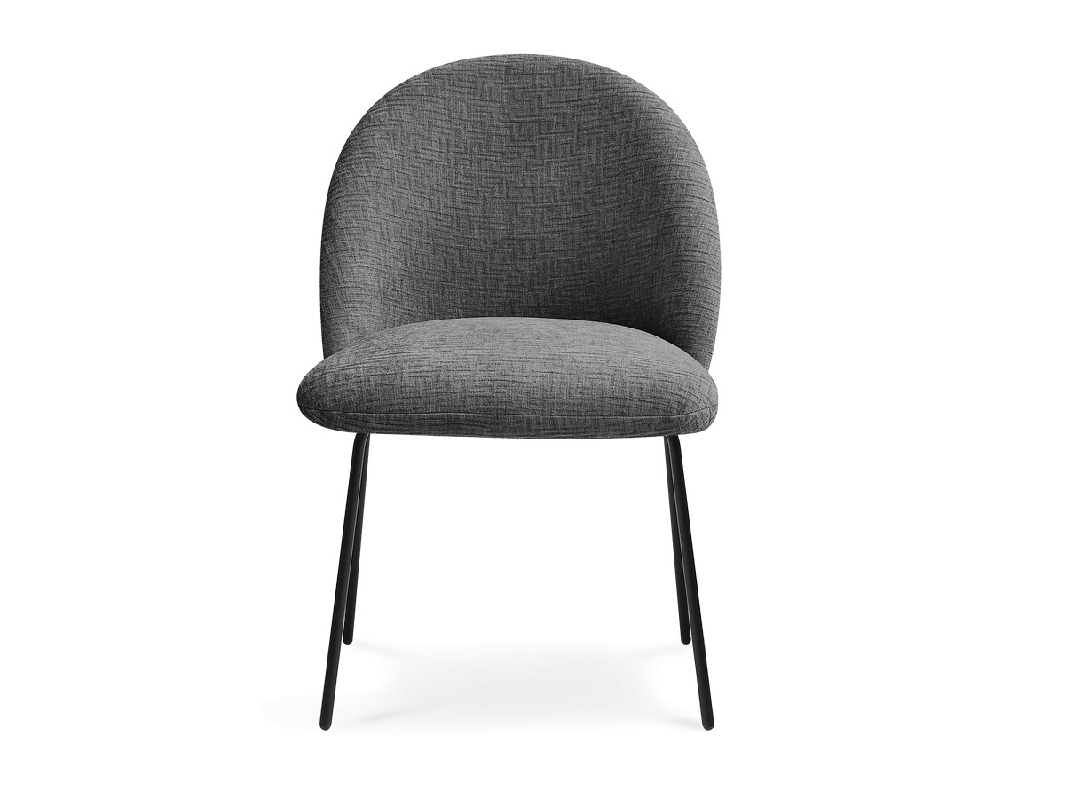 Chaise LALIE tissu texturé et pieds métal noir