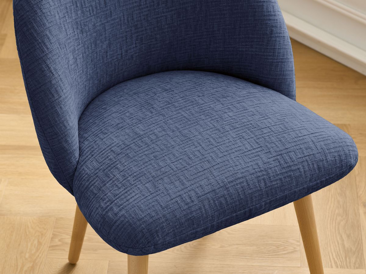 Chaise LALIE tissu texturé et pieds scandinaves bois