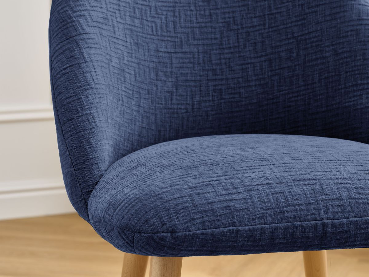 Chaise LALIE tissu texturé et pieds scandinaves bois