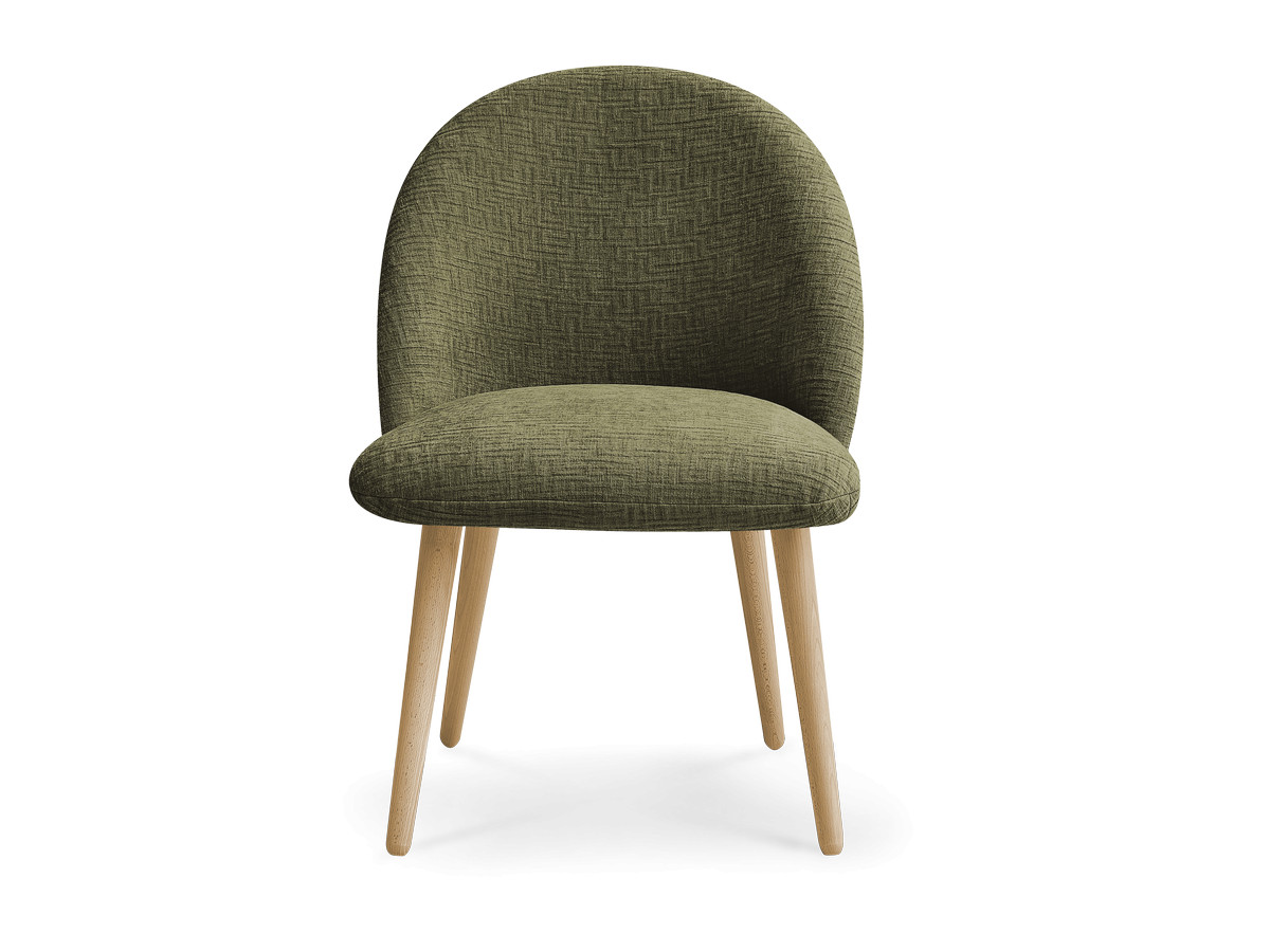 LALIE stoel met structuurstof en Scandinavische houten poten