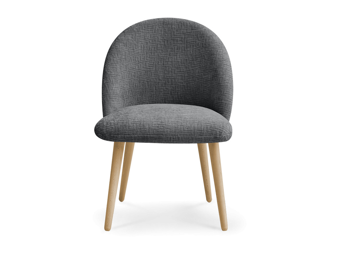 Chaise LALIE tissu texturé et pieds scandinaves bois