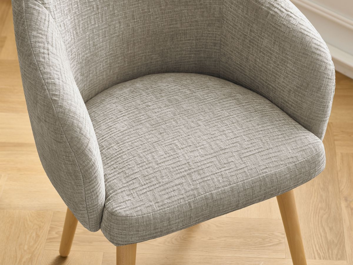Chaise SOPHIE tissu texturé et pieds scandinaves bois