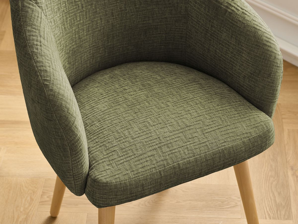 Chaise SOPHIE tissu texturé et pieds scandinaves bois