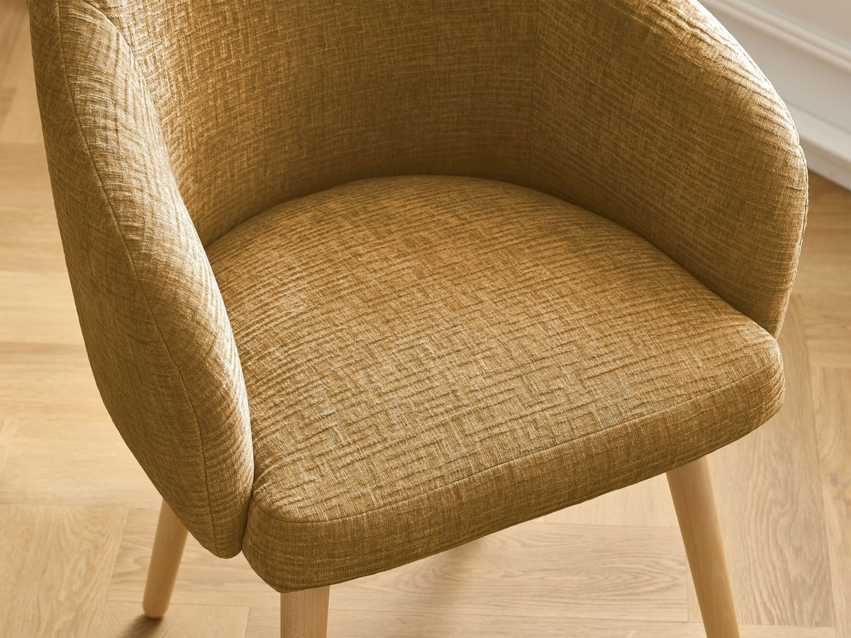 Chaise SOPHIE tissu texturé et pieds scandinaves bois