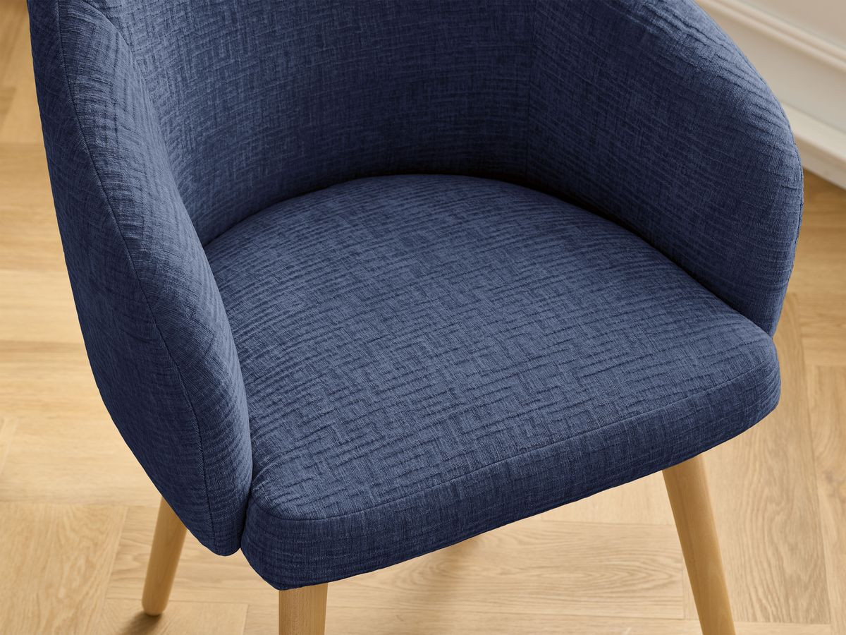 Chaise SOPHIE tissu texturé et pieds scandinaves bois