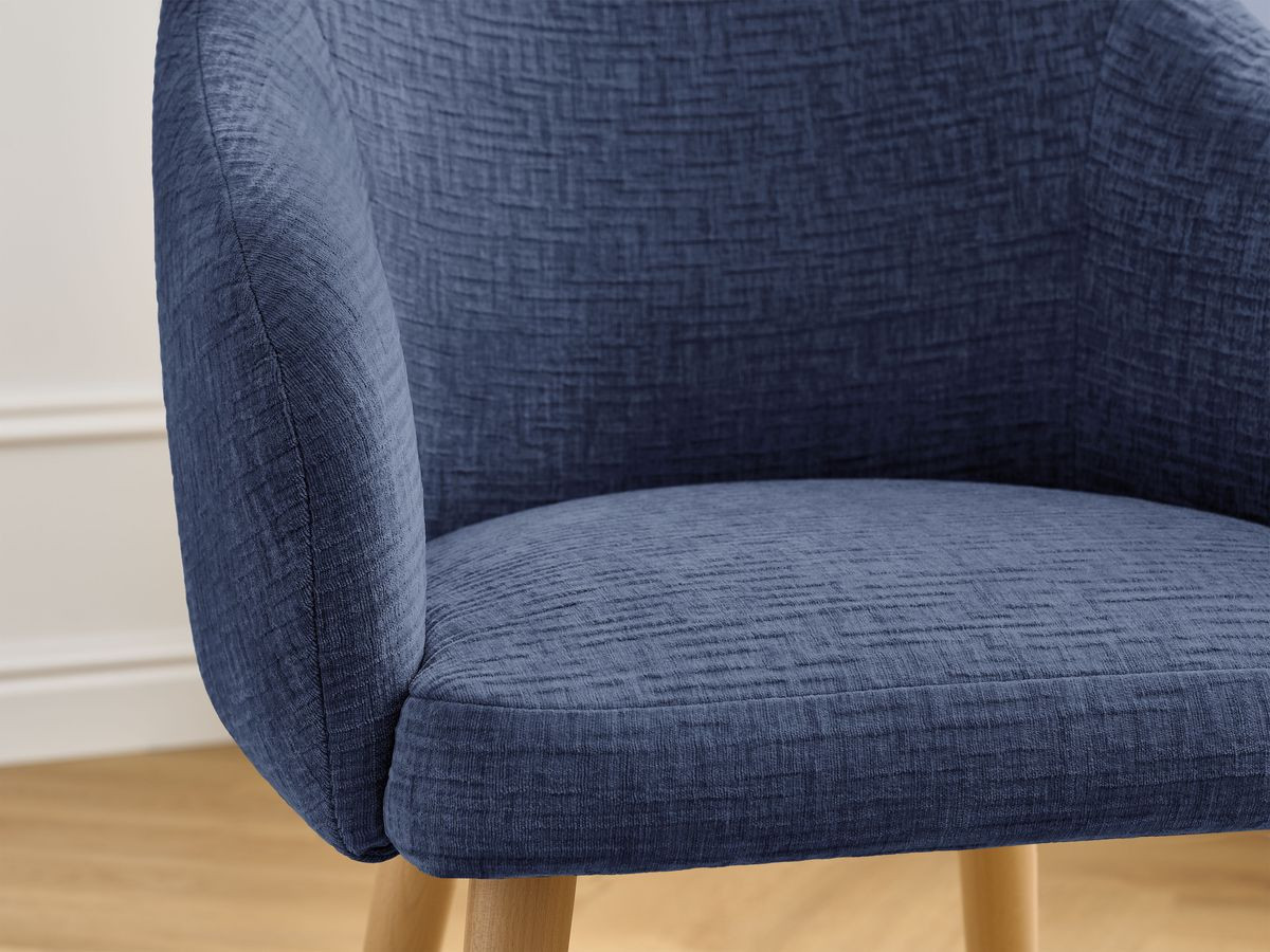 Chaise SOPHIE tissu texturé et pieds scandinaves bois